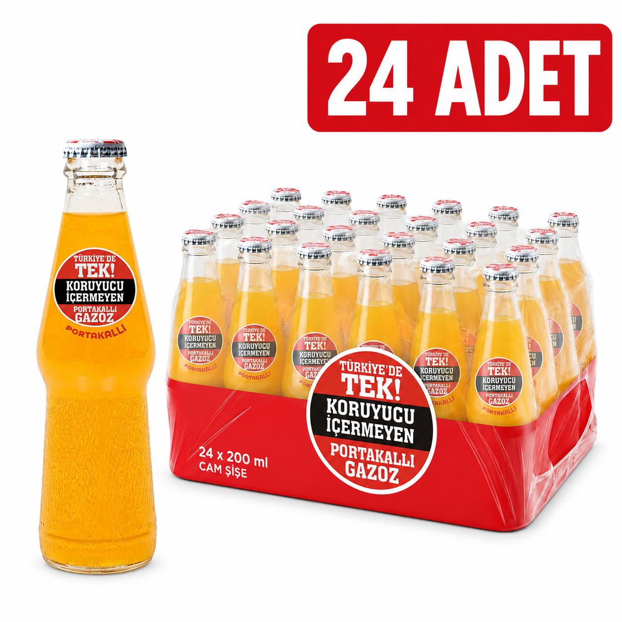 ULUDAĞ PORTAKALLI GAZOZ 200 ML CAM (24 LÜ)