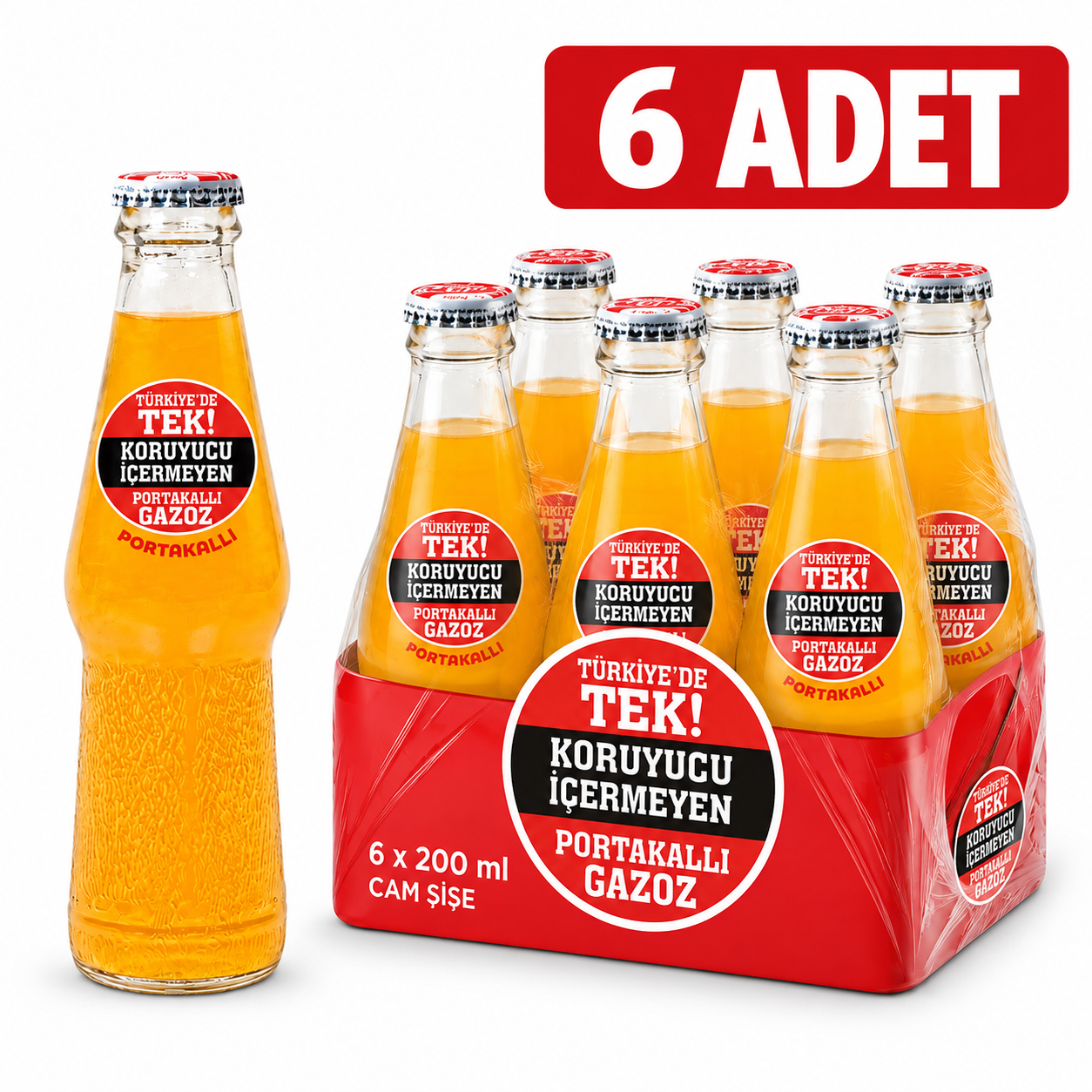 ULUDAĞ PORTAKALLI GAZOZ CAM 6 x 200 ML