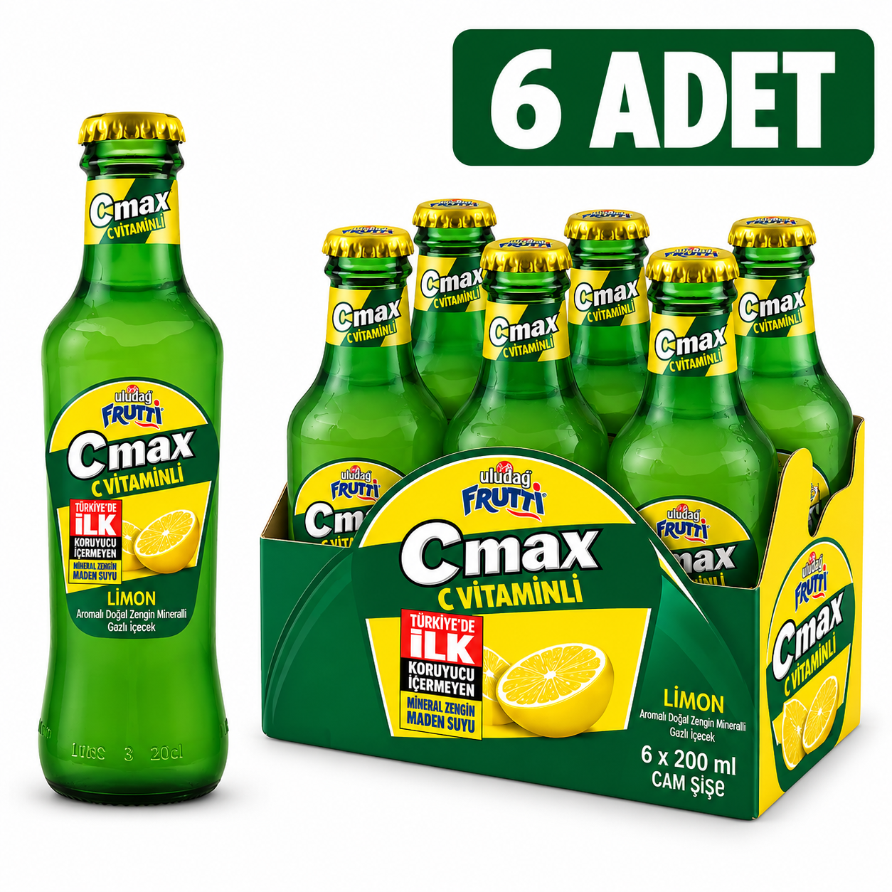 ULUDAĞ FRUTTİ C MAX LİMON 6 x 200 ML